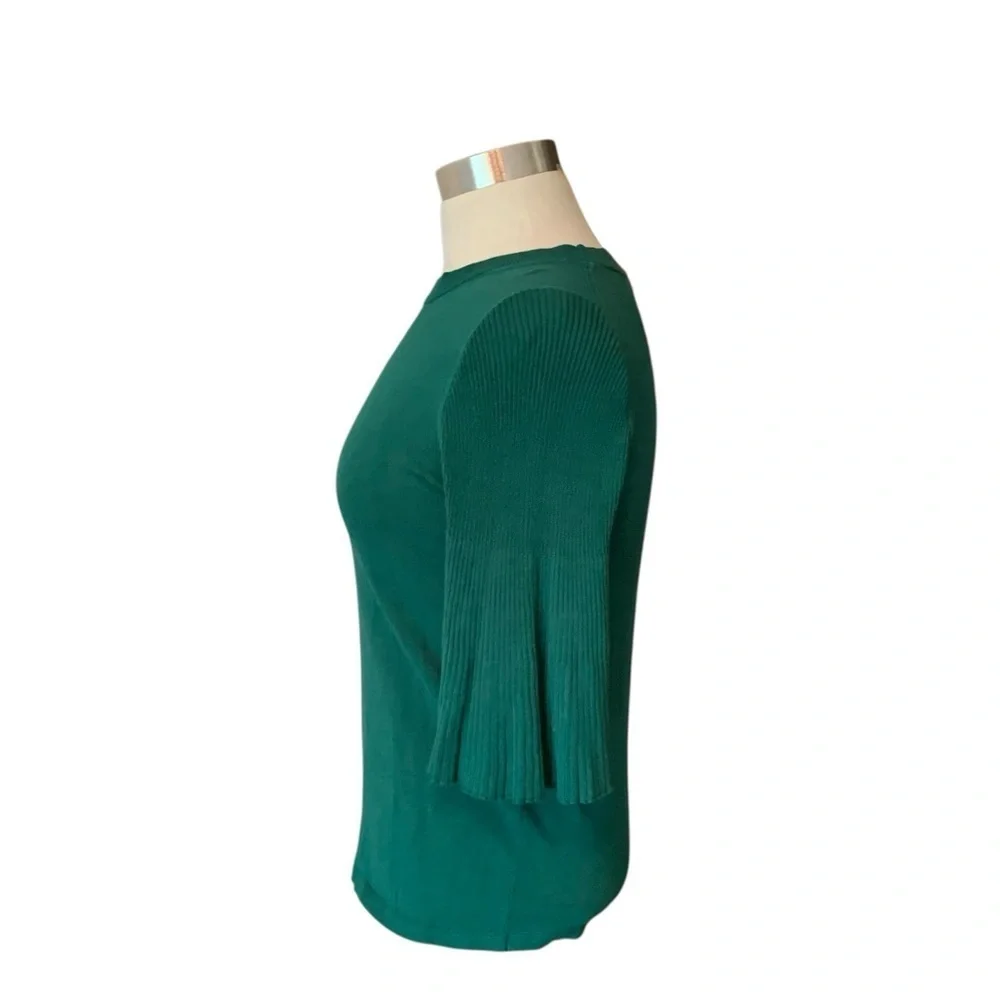 Ann Taylor cypress green trumpet sleeve sweater